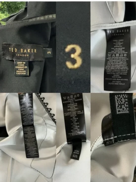 Ted Baker Nolla Printed Skater Dress 3 US/M Black Floral - Picture 7 of 15